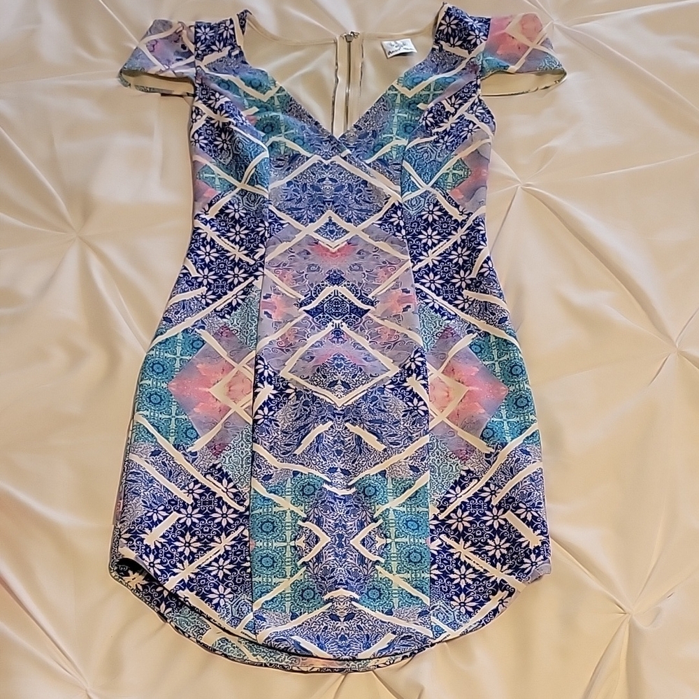 Hello Molly colorful Geometric Print Dress